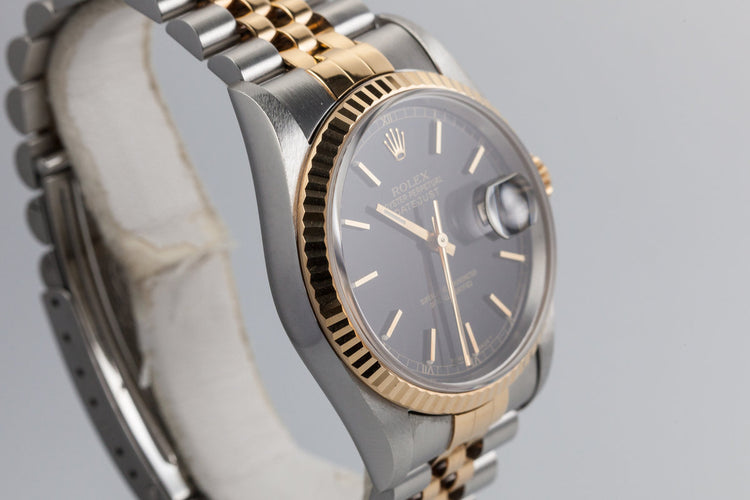 1995 Rolex Two Tone DateJust 16233 Glossy Black Dial