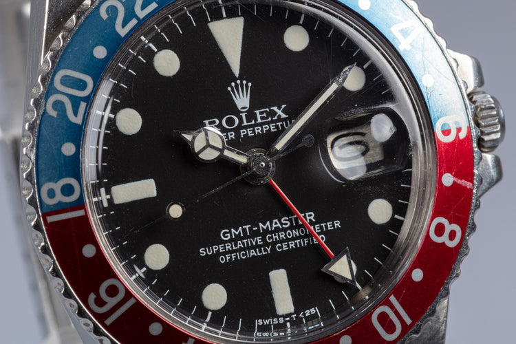 1978 Vintage Rolex GMT-Master 1675 MKV Matte Dial with "Pepsi" Insert