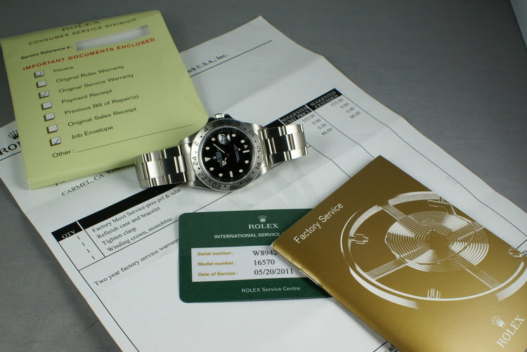 Rolex Explorer II Ref: 16570 Black Dial with Service Papers