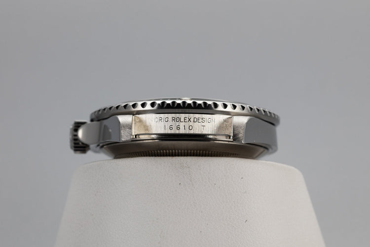 2003 Rolex Green Submariner 16610LV with Flat 4 Bezel and Box and Papers