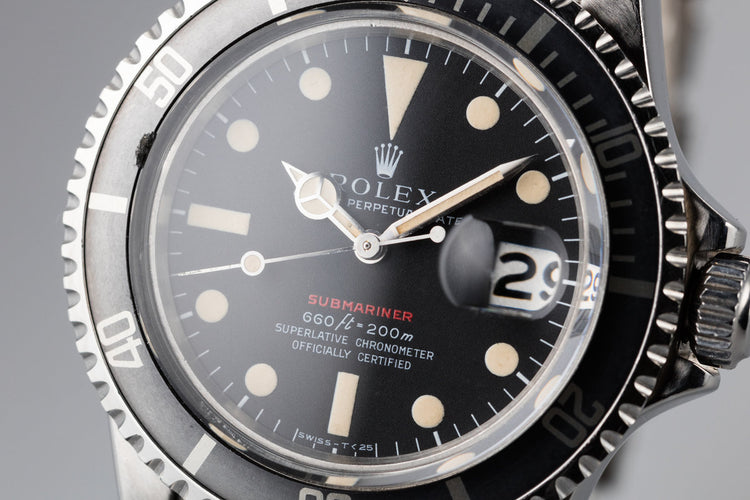 1972 Rolex Red Submariner 1680 MK IV Dial with Box and Papers
