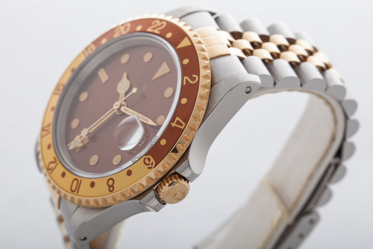 1991 Rolex Two Tone GMT II 16713 with Root Beer Dial
