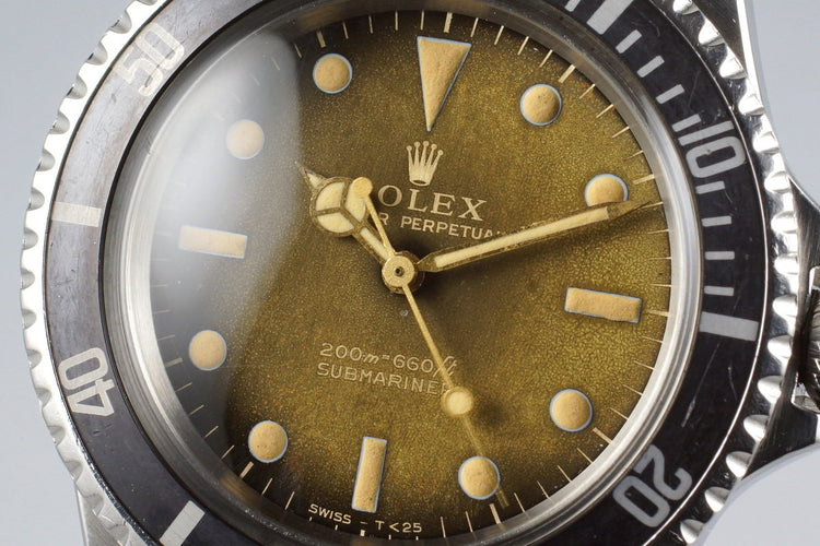 1966 Rolex Submariner 5513 with Tropical Glossy Gilt Dial