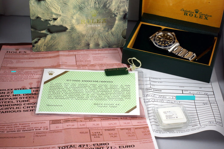 1970 Rolex Red Submariner 1680 Mark IV Dial with Box and RSC Papers