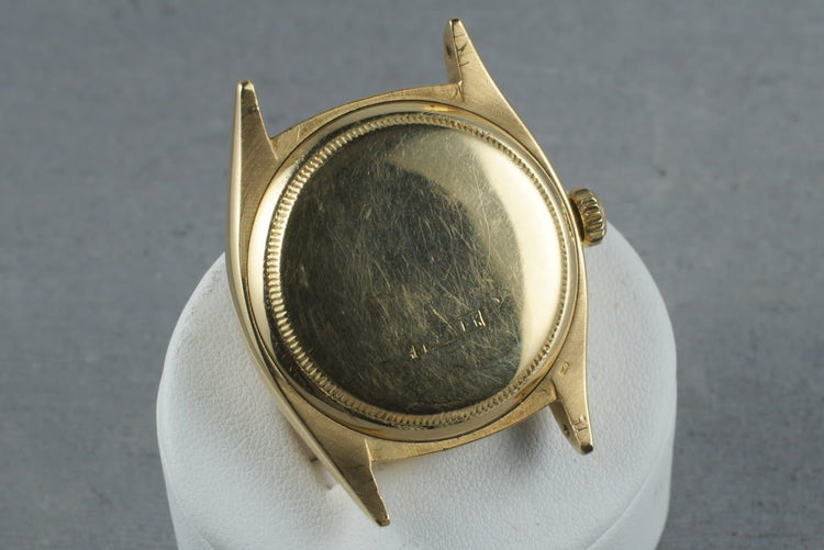 Rolex 18K Gold Datejust 6305 with Roulette date wheel and Serpico Y Laino