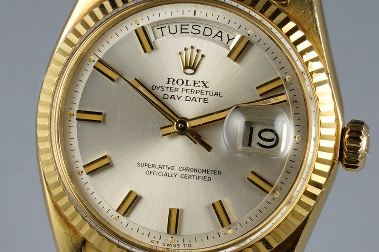 1971 Rolex YG Day-Date 1803 Silver ‘Wide Boy’ Sigma Dial