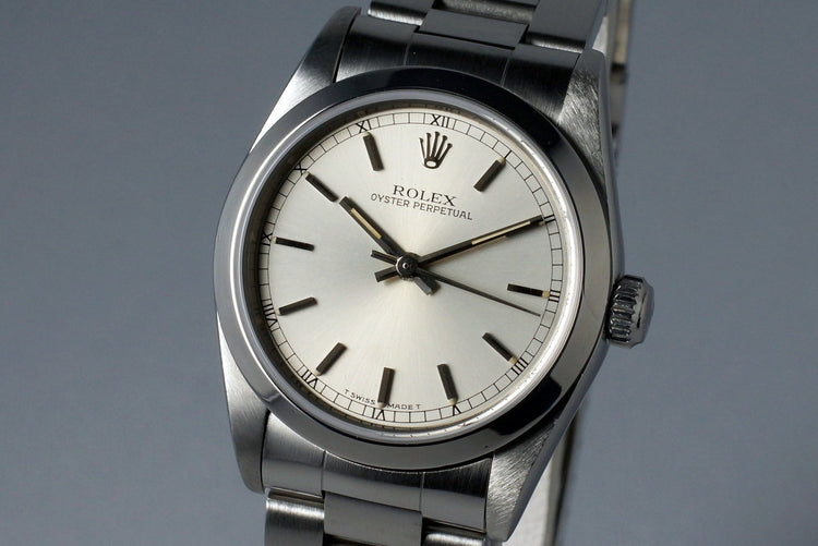 1995 Rolex MidSize Oyster Perpetual 67480 Silver Dial