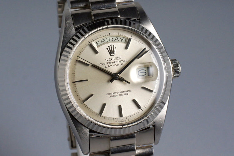 1969 Rolex WG Day-Date 1803 Silver Dial with RSC Papers