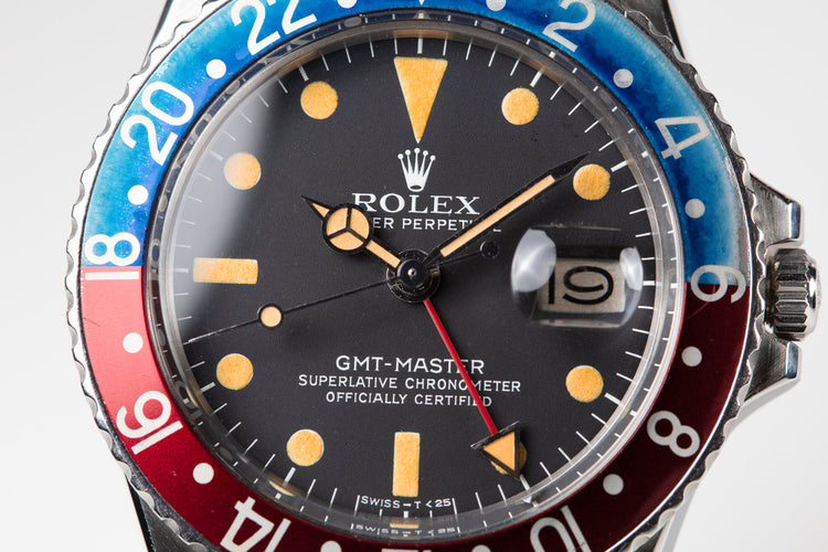 1972 Rolex GMT-Master 1675 with Faded "Pepsi" Bezel Insert