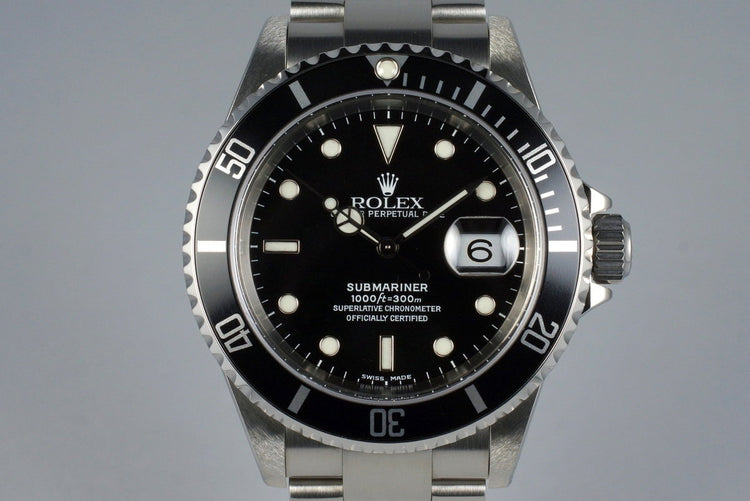 2002 Rolex Submariner 16610 with RCS Papers