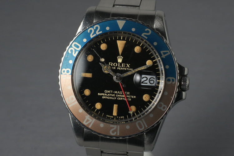 1965 Rolex GMT 1675 Glossy Gilt Dial