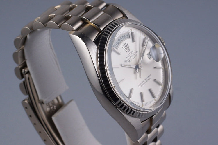 1978 Rolex WG Day-Date 1803 Silver Dial