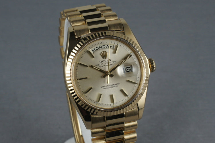 Rolex Vintage 18K YG Day Date 1803 Silver Dial and President Bracelet