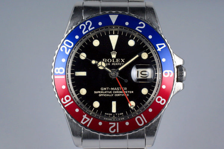 1967 Rolex GMT 1675 Glossy Gilt Dial