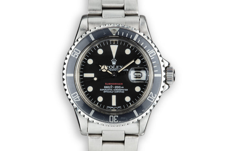 1974 Rolex Red Submariner 1680 MK VI Dial with Box and Papers