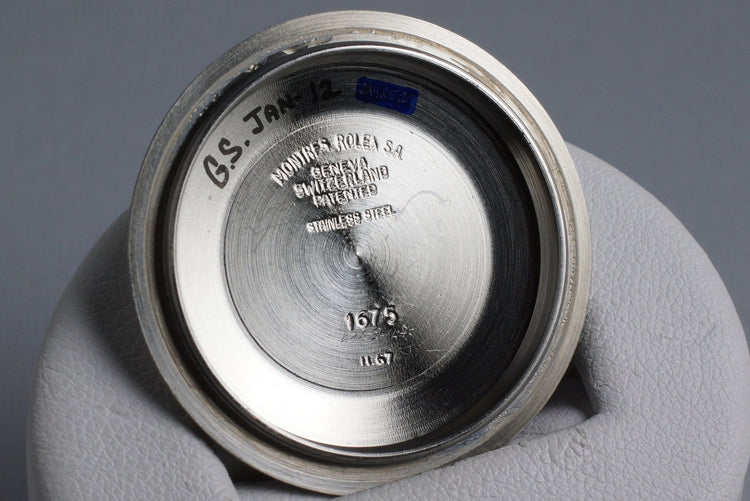 1967 Rolex GMT 1675 Mark I Dial and Fuchsia Insert with Box and Papers