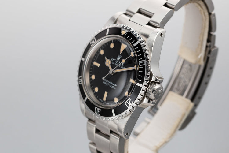 1984 Rolex Submariner 5513 Gloss Dial with Box and Blank Rolex Papers