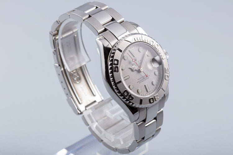 2006 Rolex Yacht Master Midsize Steel Platinum 35mm 168622 with Box & Papers
