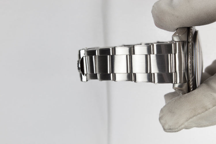 1959 Rolex Submariner 5512 with Tropical Gilt Chapter Ring Dial, Red Triangle Bezel, and Big Logo Stretch Bracelet