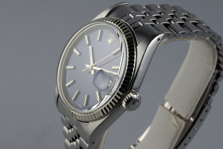 1971 Rolex DateJust 1601 Non-Luminous Blue Dial