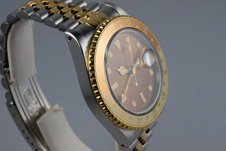 1991 Rolex Two Tone GMT II 16713 Root Beer Dial