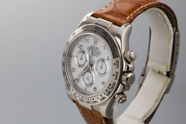 2005 Rolex White Gold Daytona 116519 White Dial