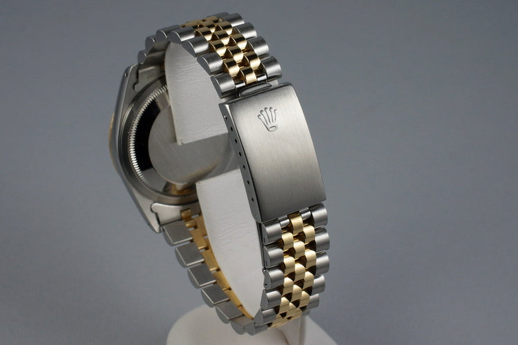 1991 Rolex Two Tone DateJust 16233 Black Tapestry Dial with Concentric Circles