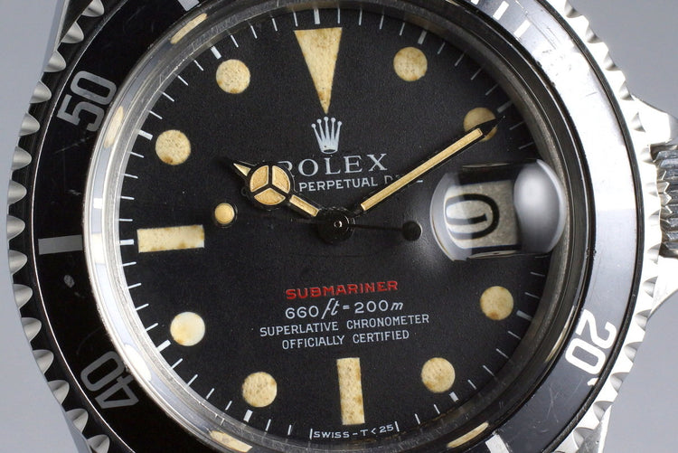 1970 Rolex Red Submariner 1680 Mark IV Dial
