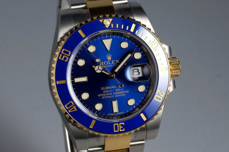 2015 Rolex Two Tone Submariner 116613LB with Box and Papers