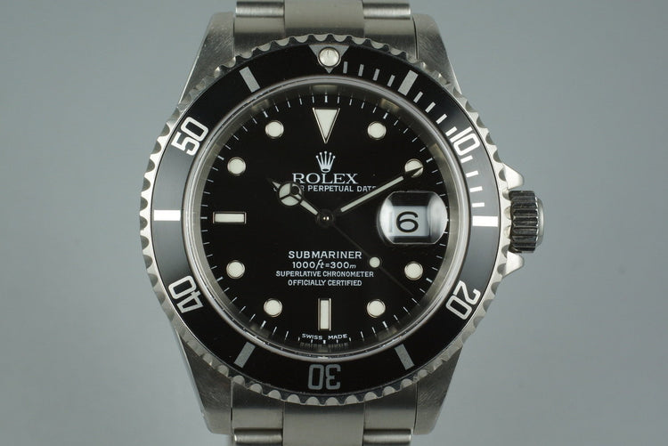 2001 Rolex Submariner 16610 with Box and Papers