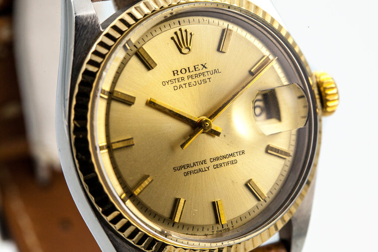 1971 Rolex SS/YG DateJust 1601 Champagne Dial