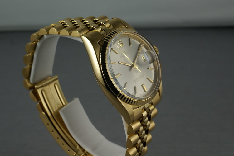 Rolex Datejust 1601 18K with slate gray dial and 18 bracelet