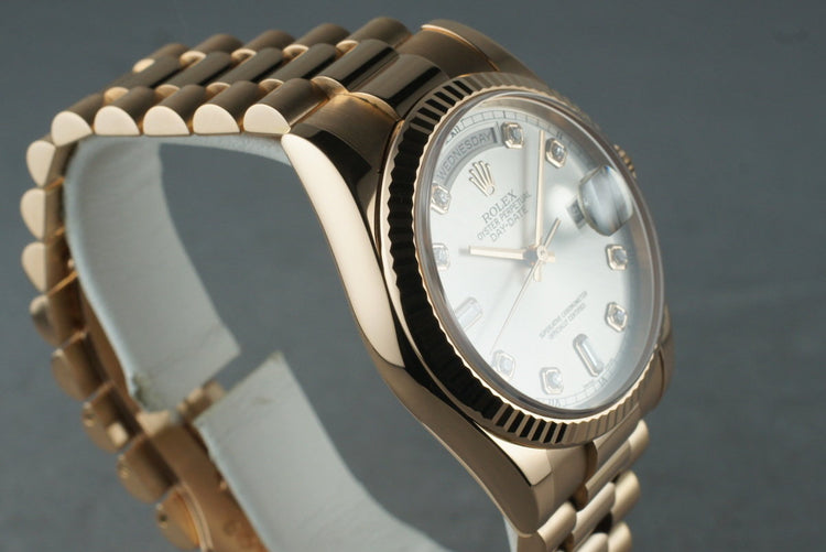 2000 Rolex 18K Rose Gold Day-Date 118235 with Diamond Dial