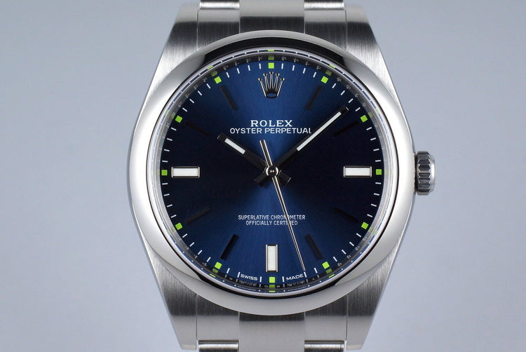 2015 Rolex Oyster Perpetual 114300 Blue Dial with Box