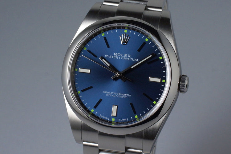 2015 Rolex Oyster Perpetual 114300 Blue Dial with Box