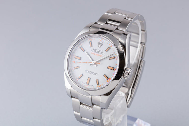 2009 Rolex Milgauss 116400 White Dial