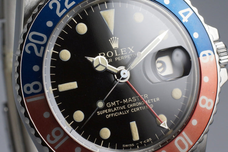 1966 Rolex GMT 1675 Glossy Gilt Dial with Box and Papers