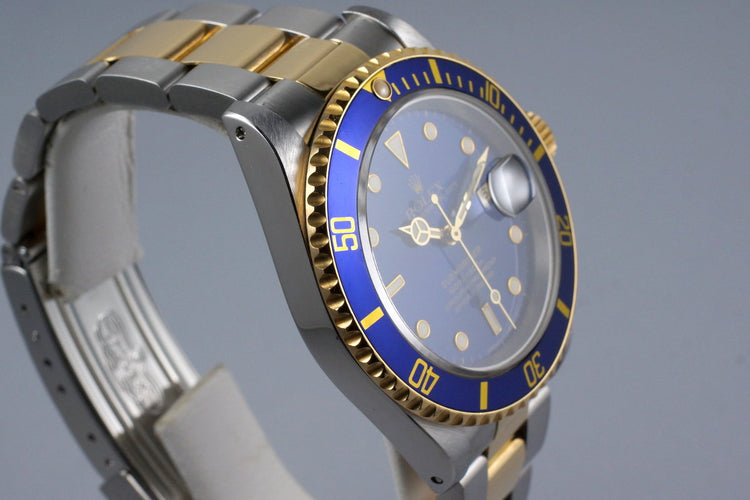 1993 Rolex Two Tone Blue Submariner 16613
