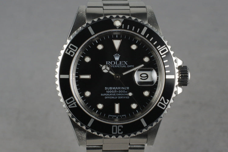 1991 Rolex Submariner 16610 with RSC Service Papers