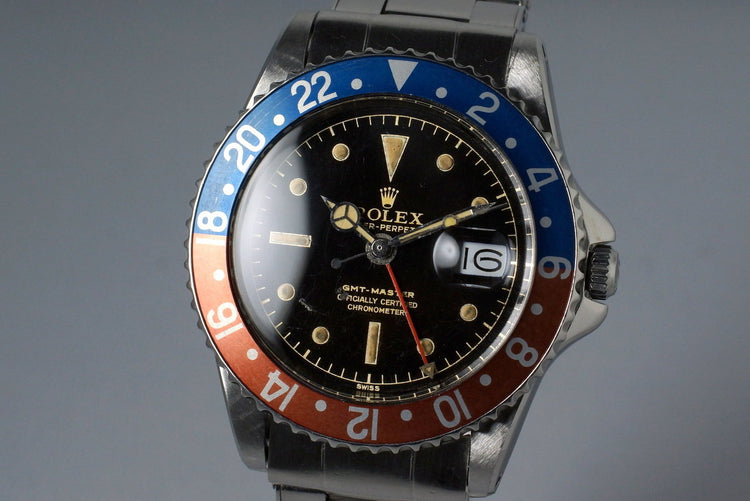 1960 Rolex GMT 1675 PCG Gilt OCC Chapter Ring