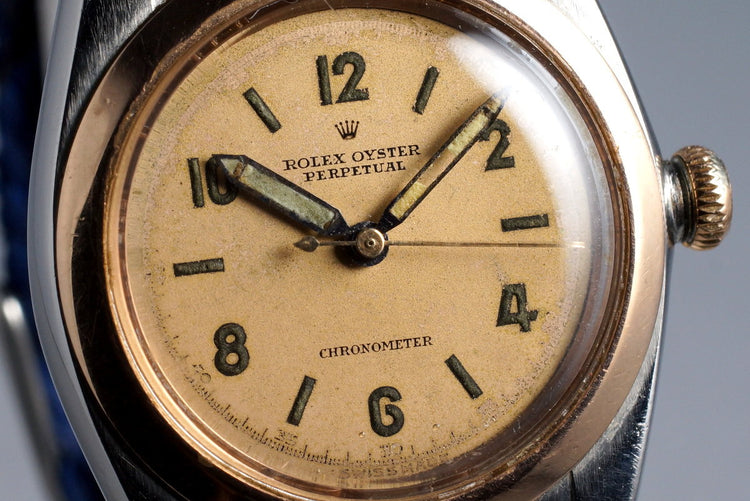 1944 Rolex Two Tone RG Bubble Back 3133
