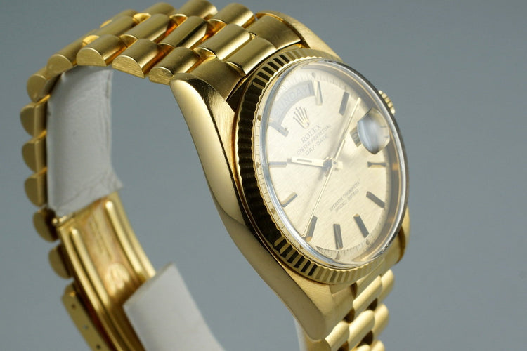 1975 Rolex YG Day-Date 1803 with Champagne Linen Dial