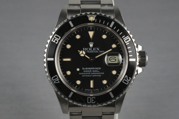 1986 Rolex Submariner 16800 with Box and Papers