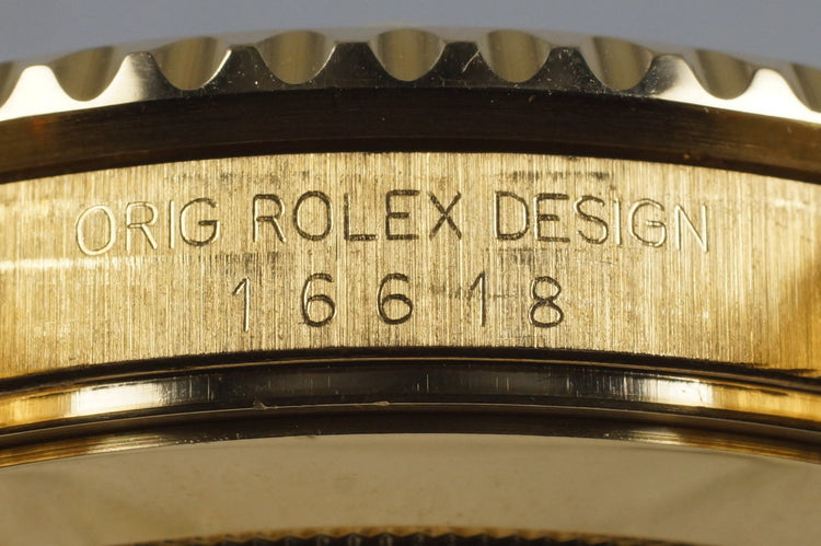 1991 Rolex YG Blue Submariner 16618