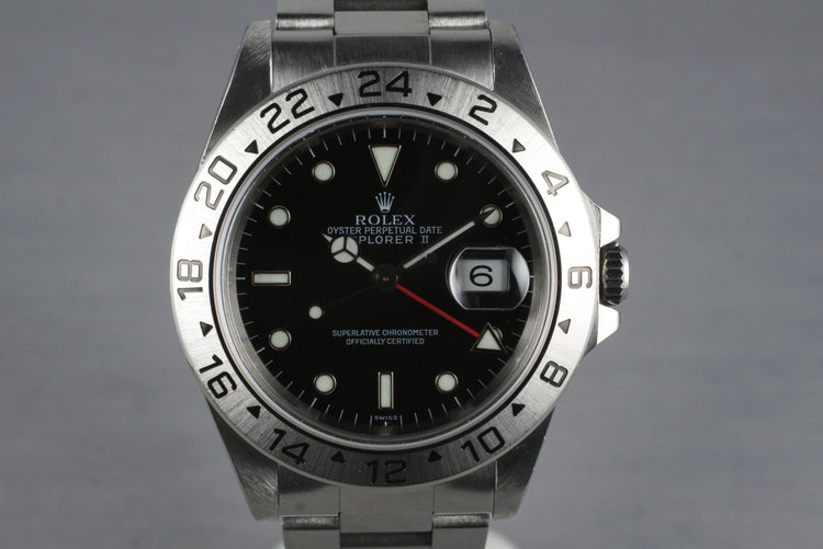 1999 Rolex Explorer II 16570 Black Dial with Box and Papers