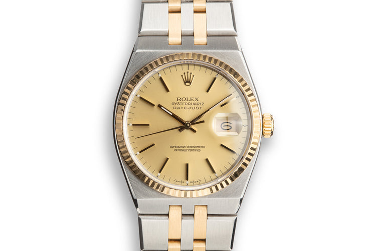 1987 Rolex Two-Tone OysterQuartz 17013B Champagne Dial