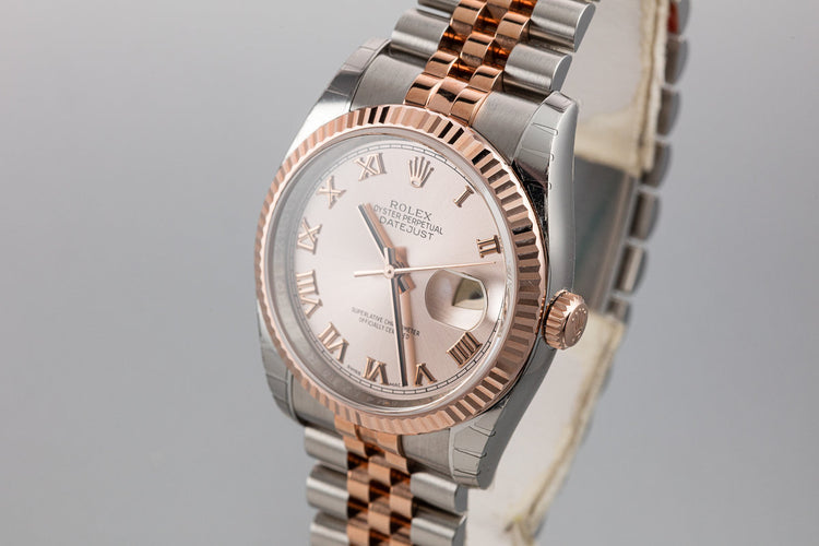 Mint 2018 Rolex Two-Tone Rose Gold and Stainless steel DateJust 116231 Rose Dial with Box and Papers