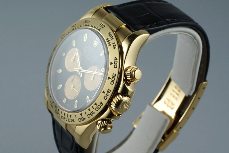 2001 Rolex 18K YG Daytona 116518 with Box & Receipt