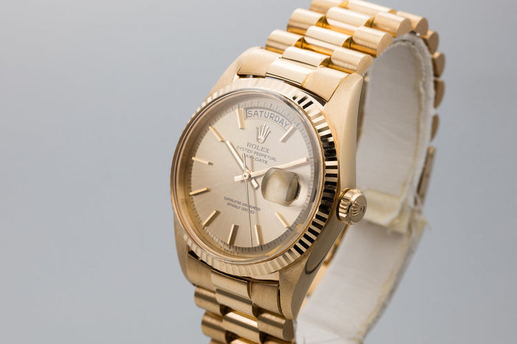 1967 Rolex 18K Gold Day-Date 1803 Gold No Lume Dial with Box and Double Punched Papers