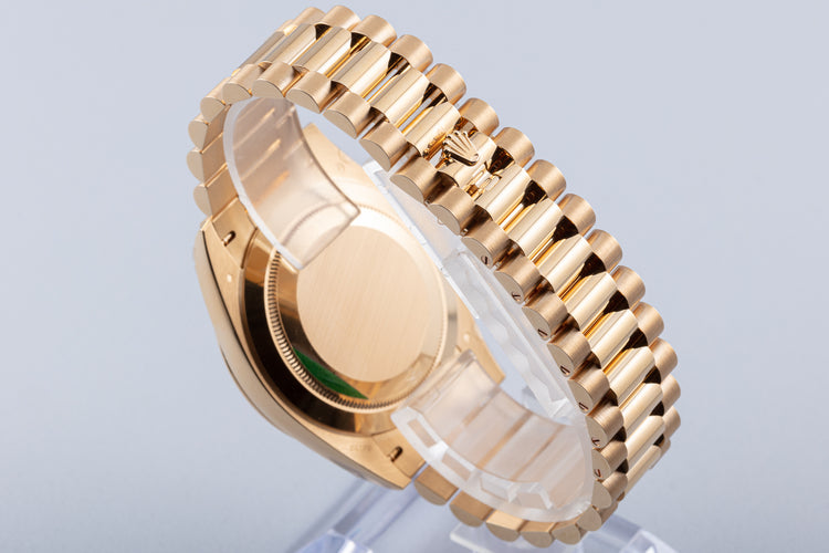 2021 18K Day Date 228238 Bright Black Diagonal Motif Dial Box & Card